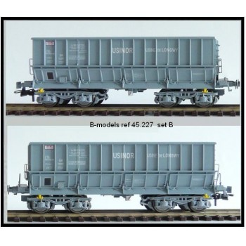 B-Models 45227 Set B 2x Erzwagen grau USINOR SNCF Ep.V
