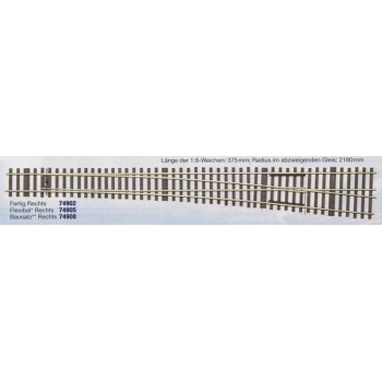 Weinert MeinGleis 74908 BS Weiche rechts 1:9; Code 75